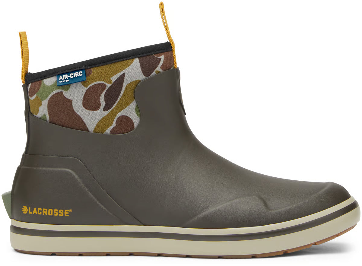LaCrosse 621201 Men's 6" Alpha Deck Boots Black Olive/Camo