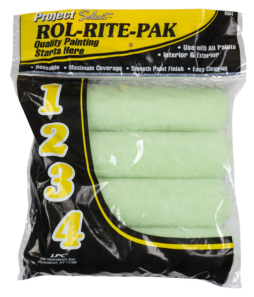 Linzer 9384 9" Project Select Semi-Smooth Rol-Rite Roller Cover 3 Pk 3/8" Nap