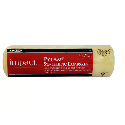 Linzer RC 144 0900 9" Impact Pylam Synthetic Lambskin Roller Cover 1/2" Nap
