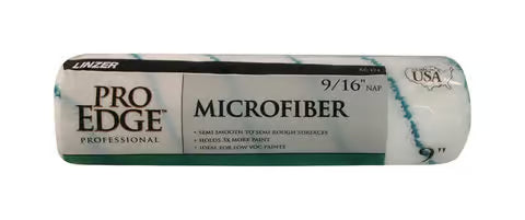 Linzer RC 174 0900 9" Pro Edge Microfiber Smooth to Semi-Smooth Roller Cover 9/16" Nap