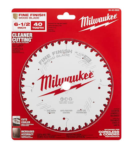 Milwaukee 6-1/2 in. 40T Fine Finish Circular Saw Blade – 48-40-0622
