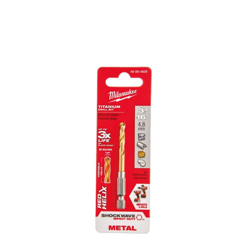 Milwaukee SHOCKWAVE RED HELIX Titanium Drill Bit – 48-89-4609