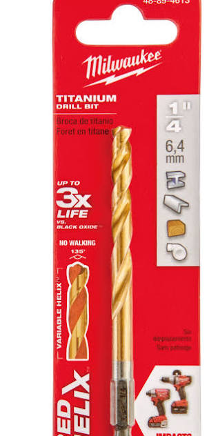 Milwaukee SHOCKWAVE RED HELIX Titanium Drill Bit – 48-89-4613