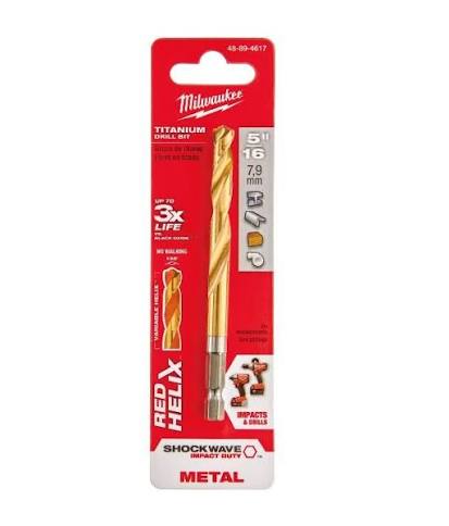 Milwaukee SHOCKWAVE RED HELIX Titanium Drill Bit – 48-89-4617