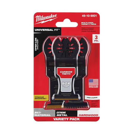 Milwaukee OPEN-LOK Universal Fit Oscillating Multi-Tool Blade Set 3PC – 49-10-9001