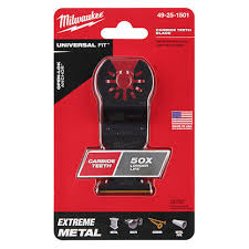 Milwaukee 1-3/8 in. Carbide-Tooth Metal Universal Fit Oscillating Multi-Tool Blade – 49-25-1501