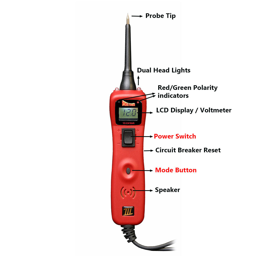 Power Probe 319FTC-RED Circuit Tester With Accessories - Red