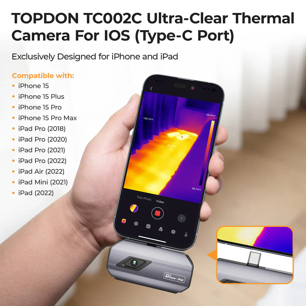 Topdon TC002C Thermal Imaging Camera Designed For Ios