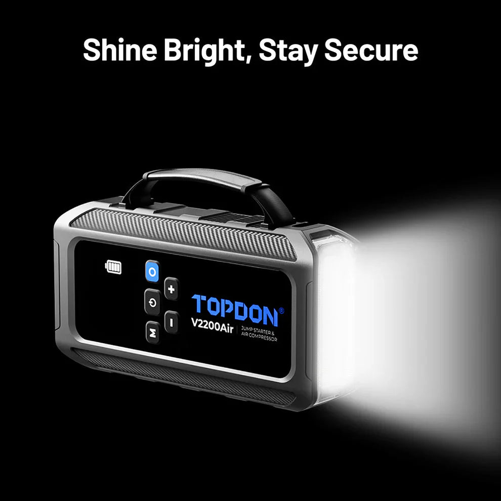 Topdon V2200AIR 2-In-1 2200 Peak Amp Jump Starter Air Compressor