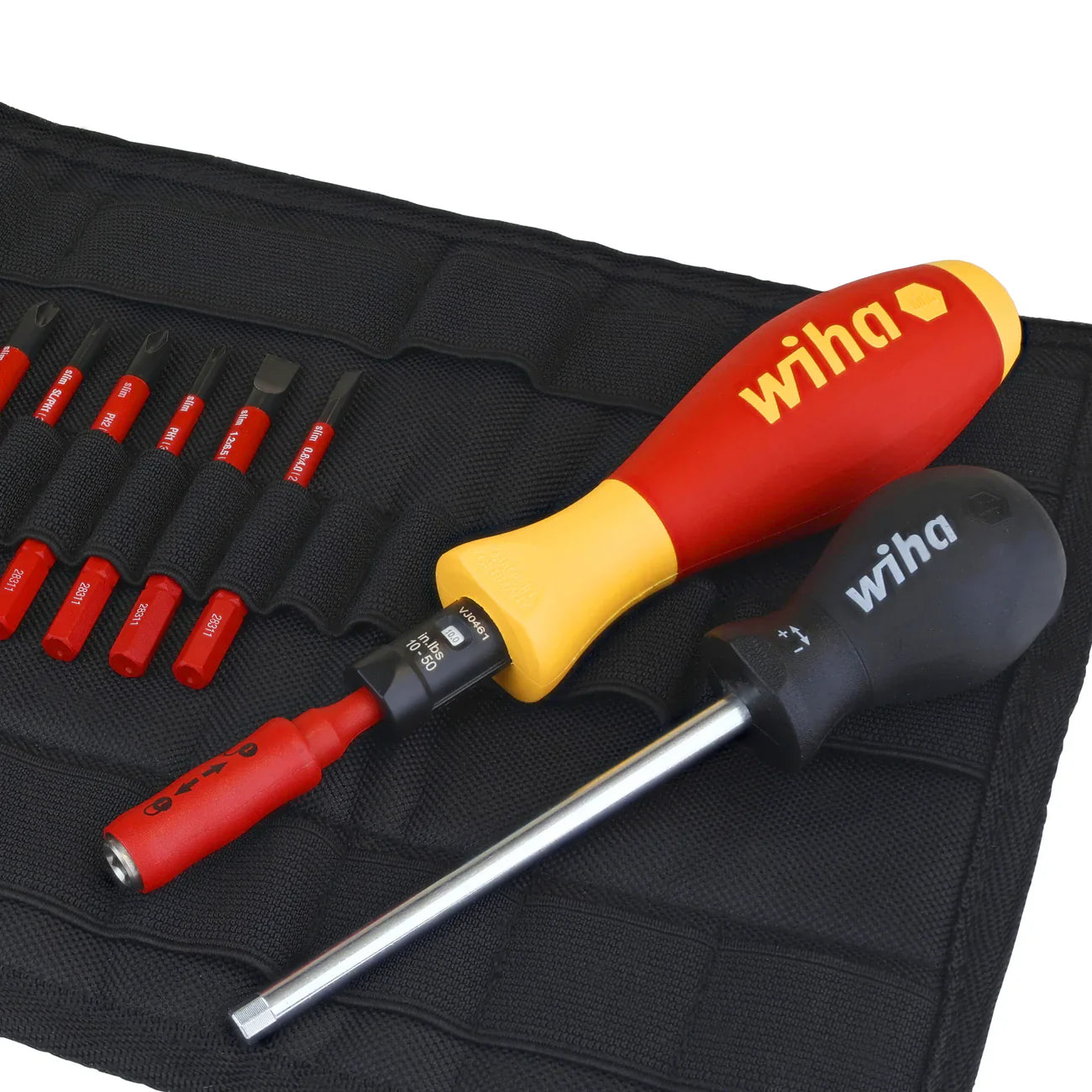 Wiha 28789 11 Piece Insulated TorqueVario-S (10-50 In/lbs) and SlimLine Blade Set