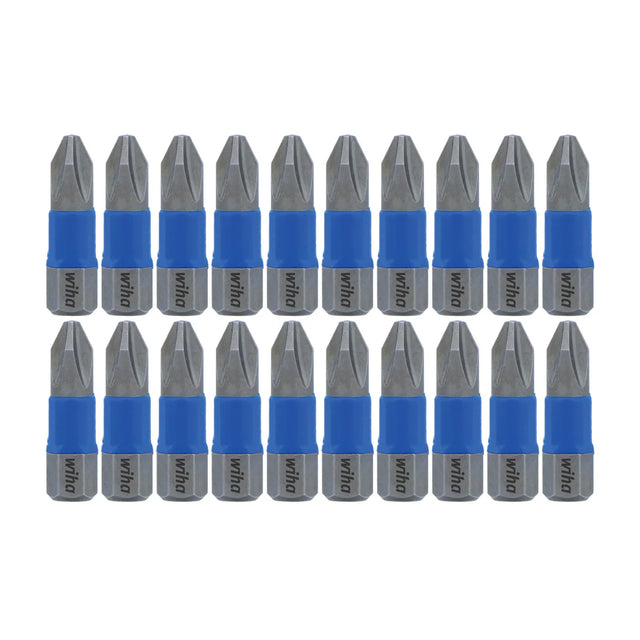 Wiha 70042 TerminatorBlue Impact Bit Phillips #2 - 1 Inch - 20 Pack
