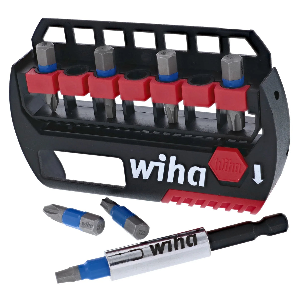 Wiha 70098 8 Piece BitBuddy TerminatorBlue Impact Bit Set With Magnetic Bit Holder - 1 Inch Bits