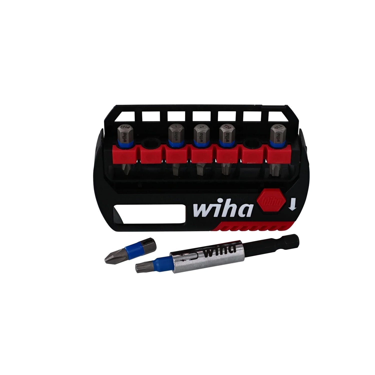 Wiha 70098 8 Piece BitBuddy TerminatorBlue Impact Bit Set With Magnetic Bit Holder - 1 Inch Bits