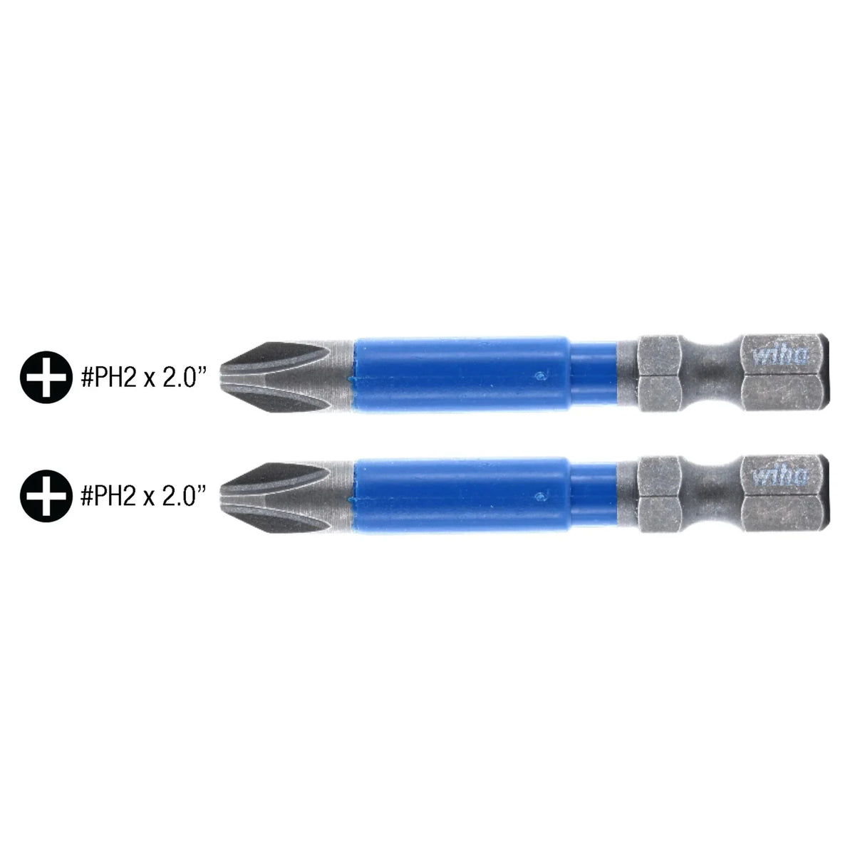 Wiha 70202 TerminatorBlue Impact Bit Phillips #2 - 2 Inch - 2 Pack