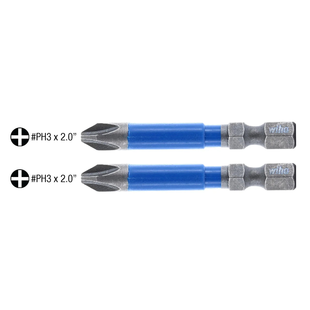 Wiha 70203 TerminatorBlue Impact Bit Phillips #3 - 2 Inch - 2 Pack