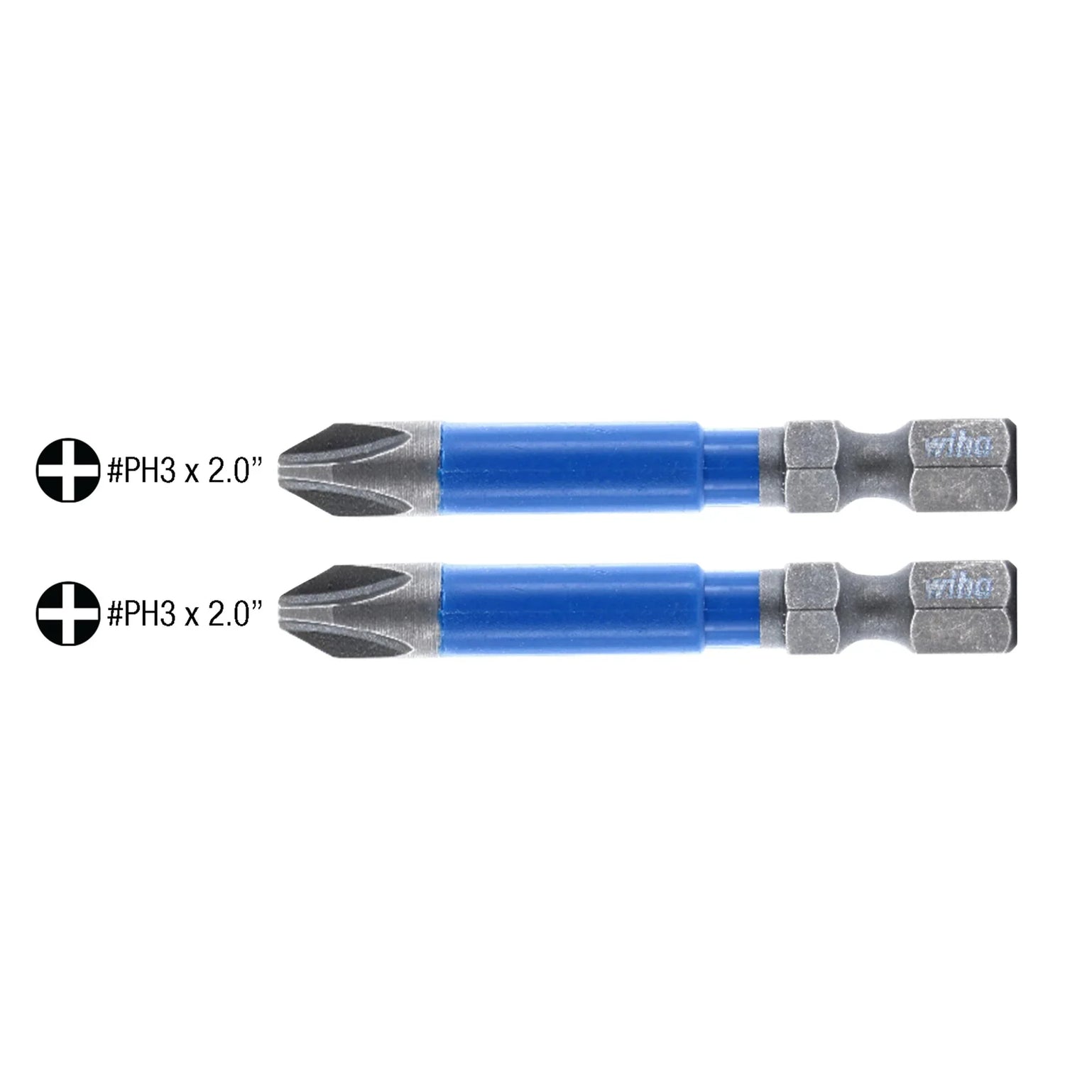 Wiha 70203 TerminatorBlue Impact Bit Phillips #3 - 2 Inch - 2 Pack