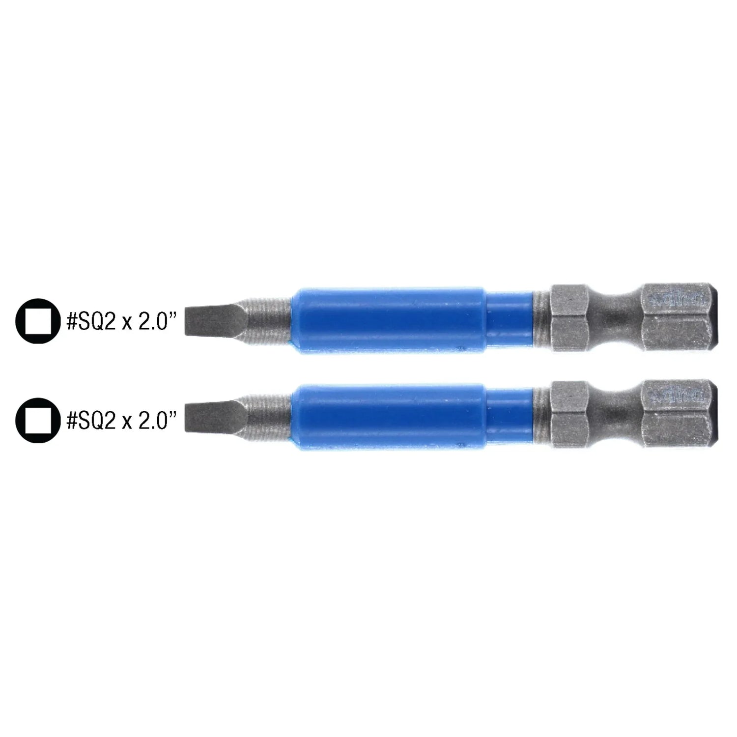 Wiha 70225 TerminatorBlue Impact Bit Square #2 - 2 Inch - 2 Pack