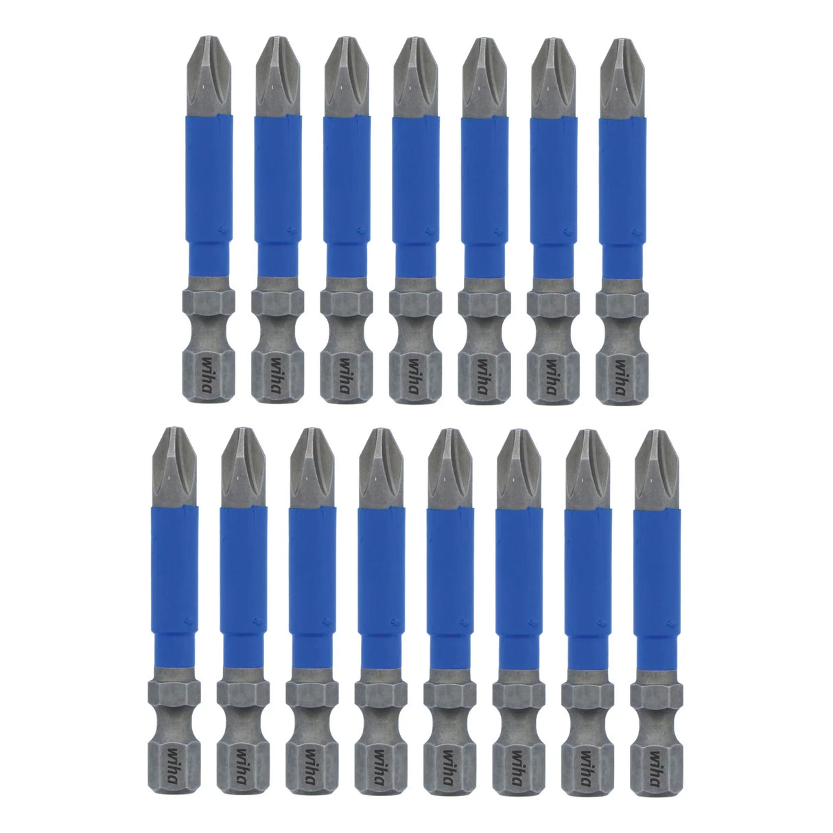 Wiha 70242 TerminatorBlue Impact Bit Phillips #2 - 2 Inch - 15 Pack