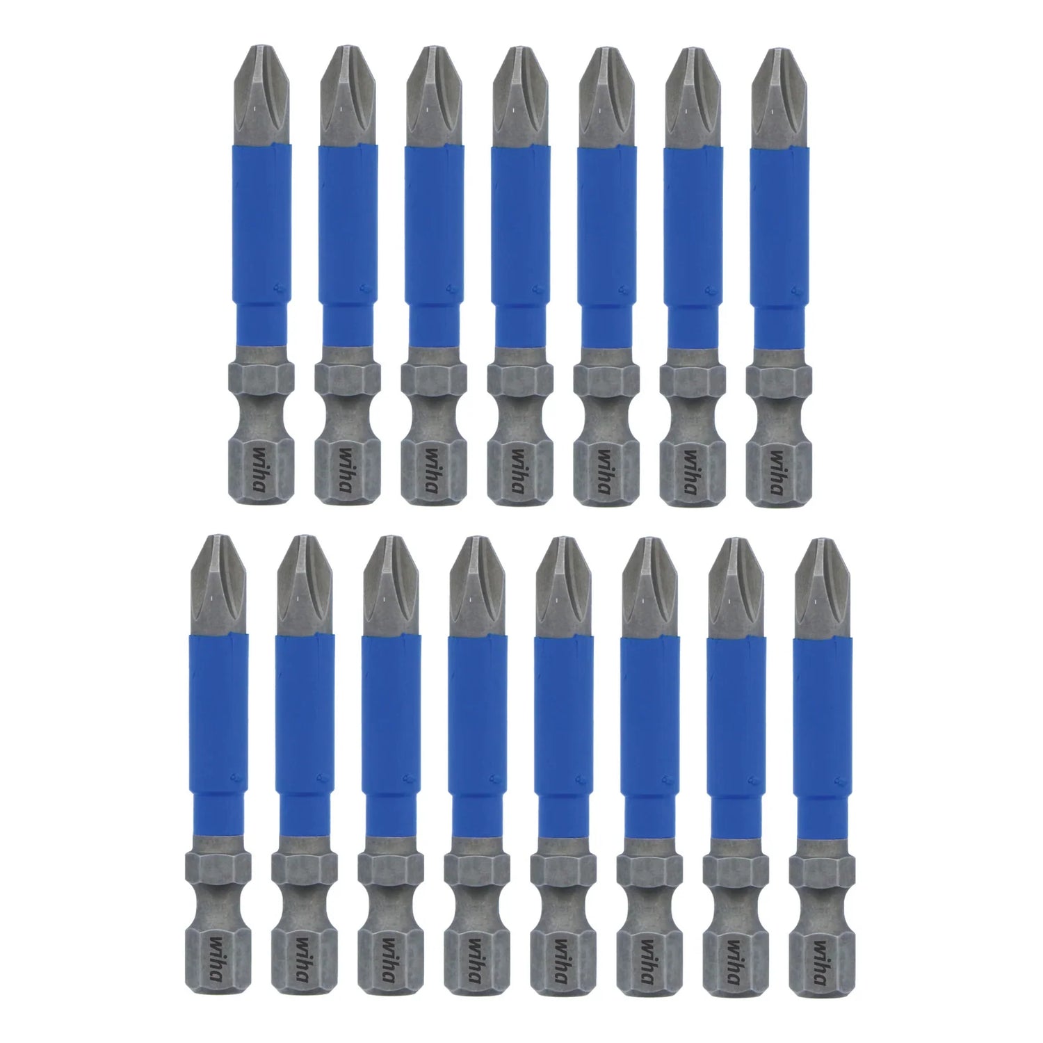 Wiha 70242 TerminatorBlue Impact Bit Phillips #2 - 2 Inch - 15 Pack