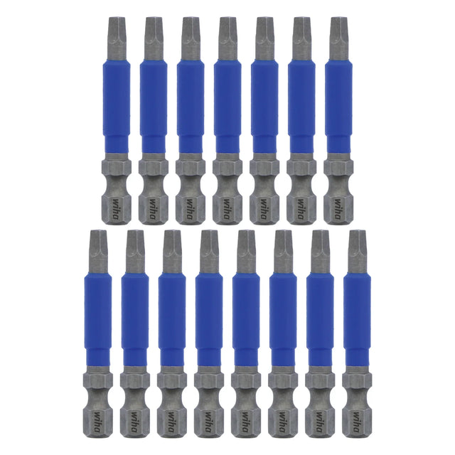 Wiha 70265 TerminatorBlue Impact Bit Square #2 - 2 Inch - 15 Pack