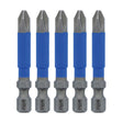 Wiha 70269 TerminatorBlue Impact Bit Phillips #2 - 2 Inch - 5 Pack