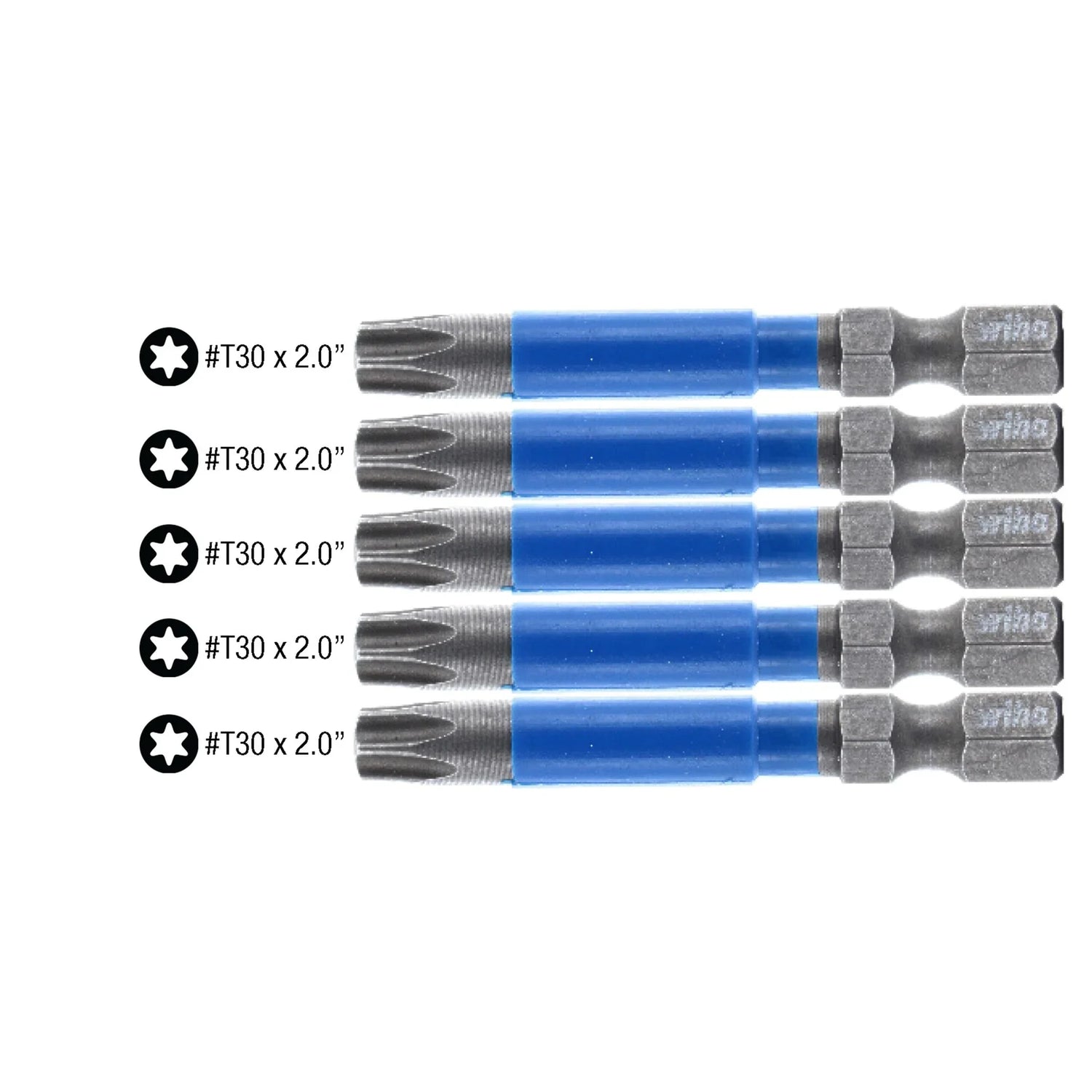 Wiha 70279 TerminatorBlue Impact Bit Torx T30 - 2 Inch - 5 Pack