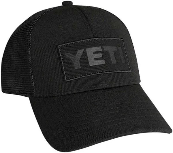Yeti Core Patch Trucker Hat Black on Black