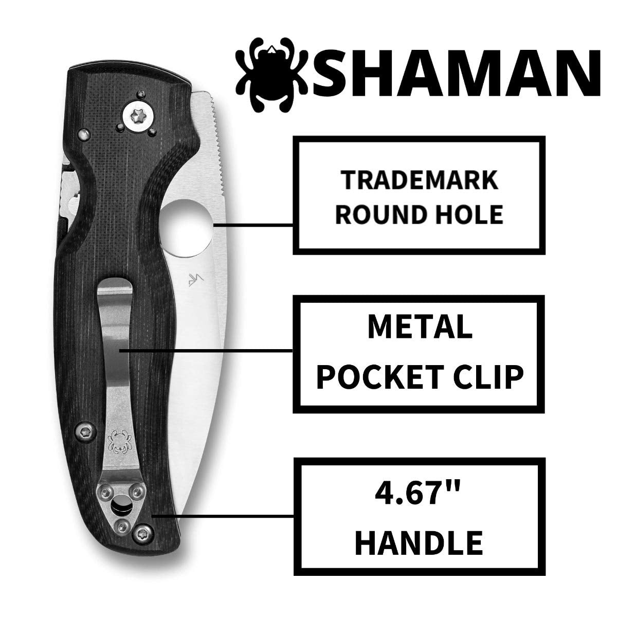 Spyderco C229GP Shaman Signature Knife with 3.58" CPM S30V Stainless Steel Blade