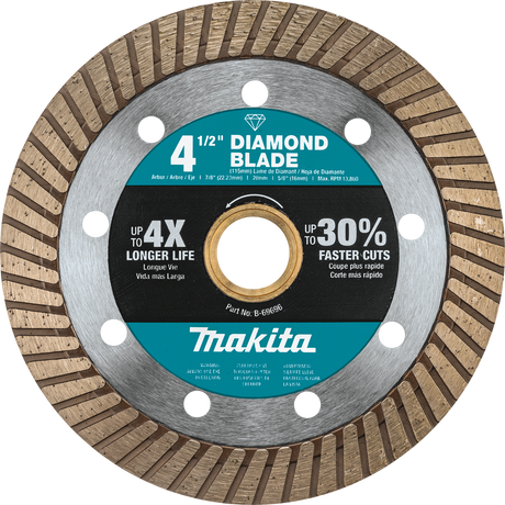 4‑1/2" Diamond Blade, Turbo, General Purpose