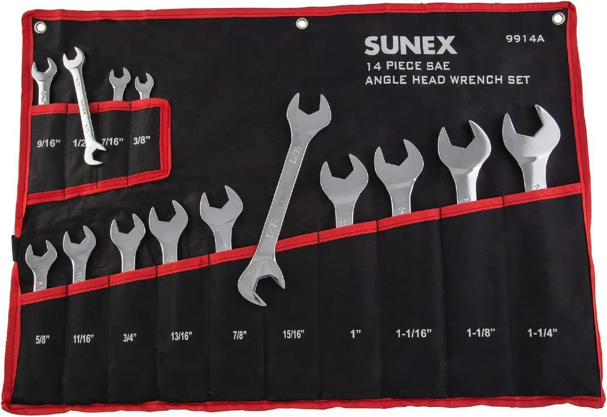 Sunex 9914A 14 Pc. Full Polish  Sae Angle Head Wrench Set