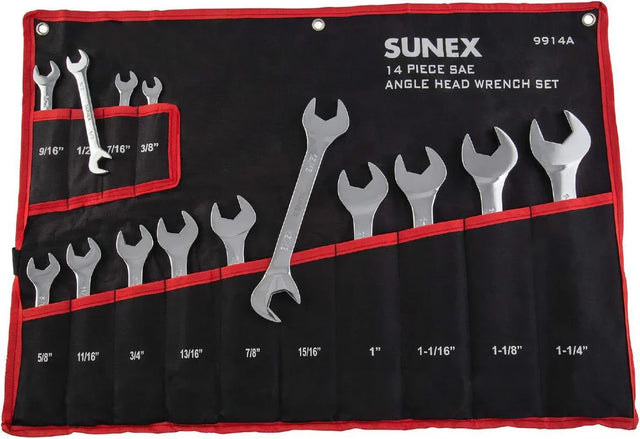 Sunex 9914A 14 Pc. Full Polish  Sae Angle Head Wrench Set