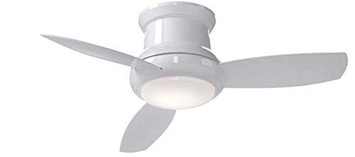 Minka-Aire Concept II 44" Flush Mount LED Ceiling Fan with Light & Remote – White (F518L-WH)