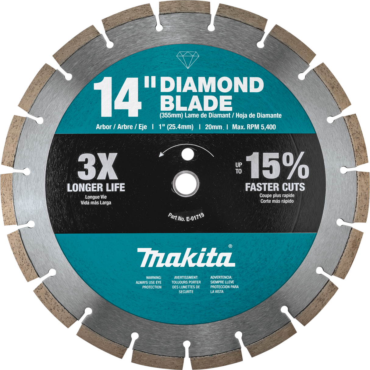 14" Diamond Blade, Segmented, General Purpose, Contractor 3/pk