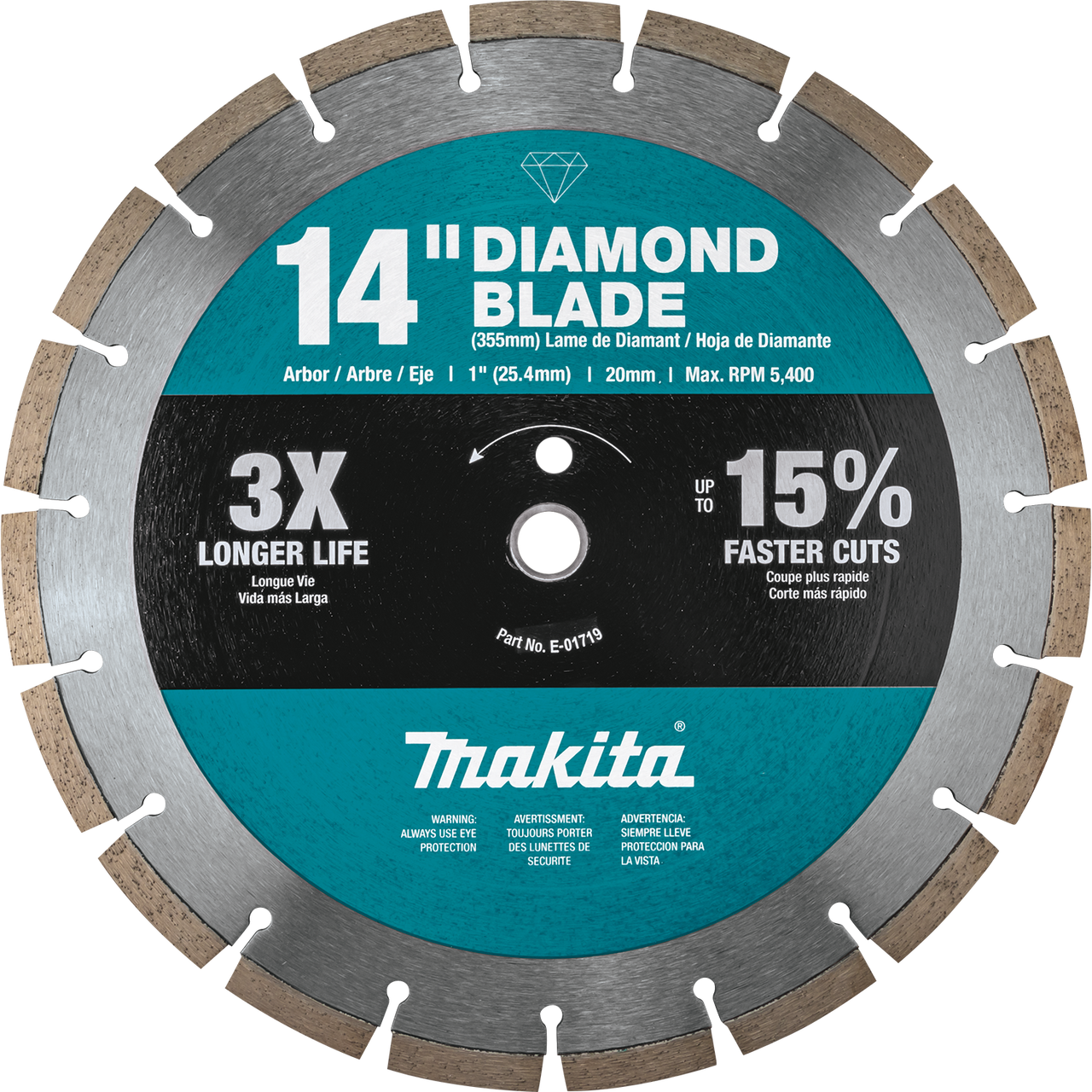 14" Diamond Blade, Segmented, General Purpose, Contractor 3/pk