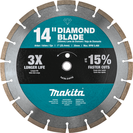 14" Diamond Blade, Segmented, General Purpose, Contractor 3/pk
