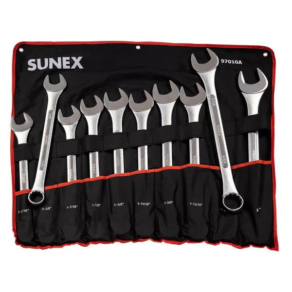 Sunex 97010A 10-Pc Sae Raised Panel Jumbo Combi Wrench Set