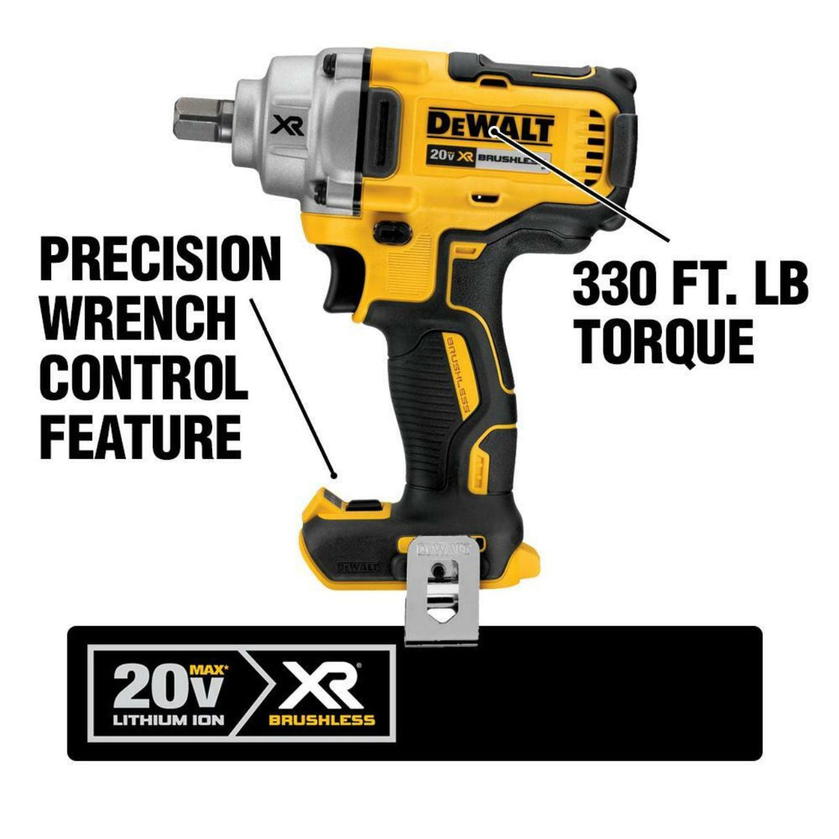 20V MAX* XR® 1/2 IN. MID-RANGE CORDLESS IMPACT WRENCH WITH DETENT PIN ANVIL (TOOL ONLY)