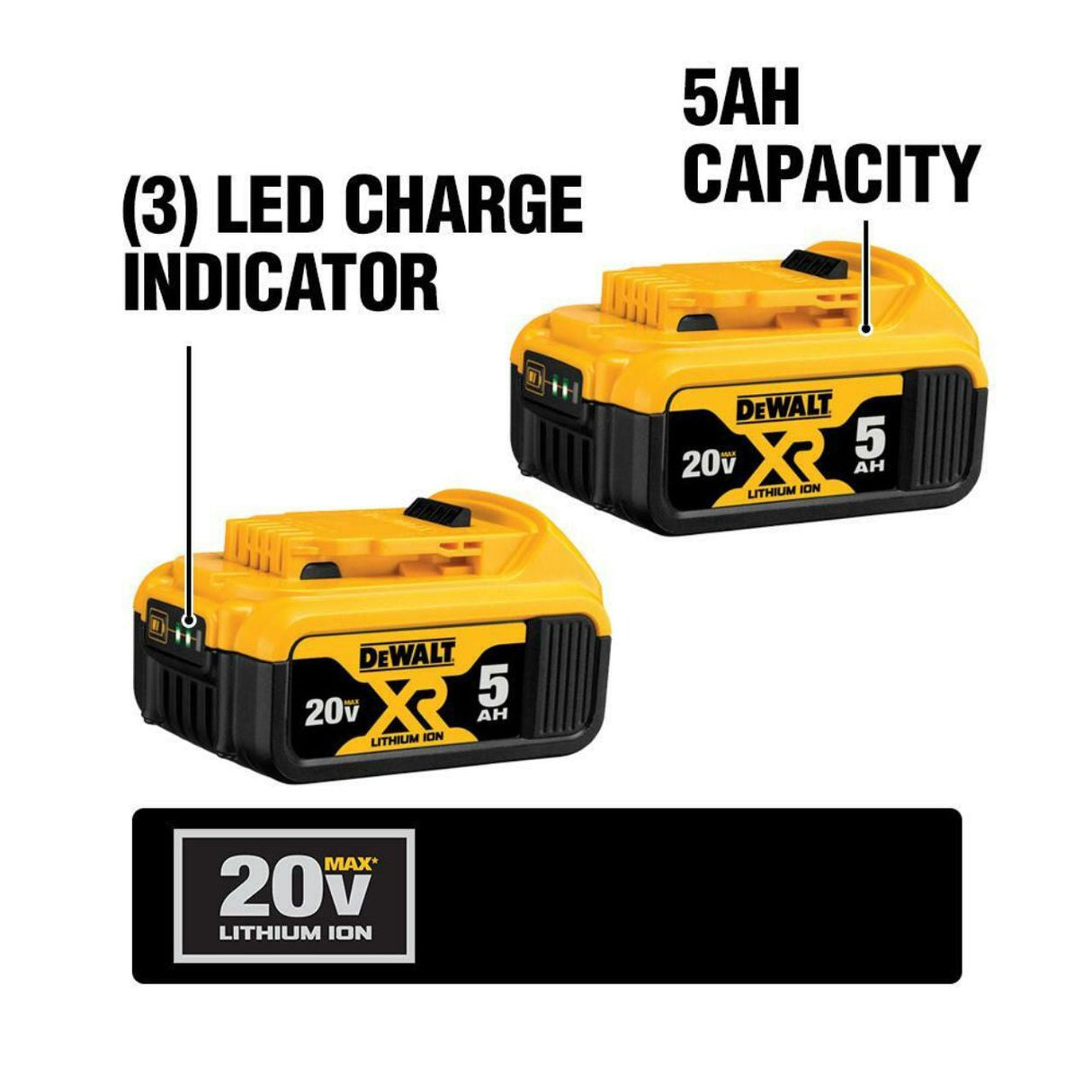 DCB205™ 20V MAX* XR® 5AH BATTERY 2 PACK
