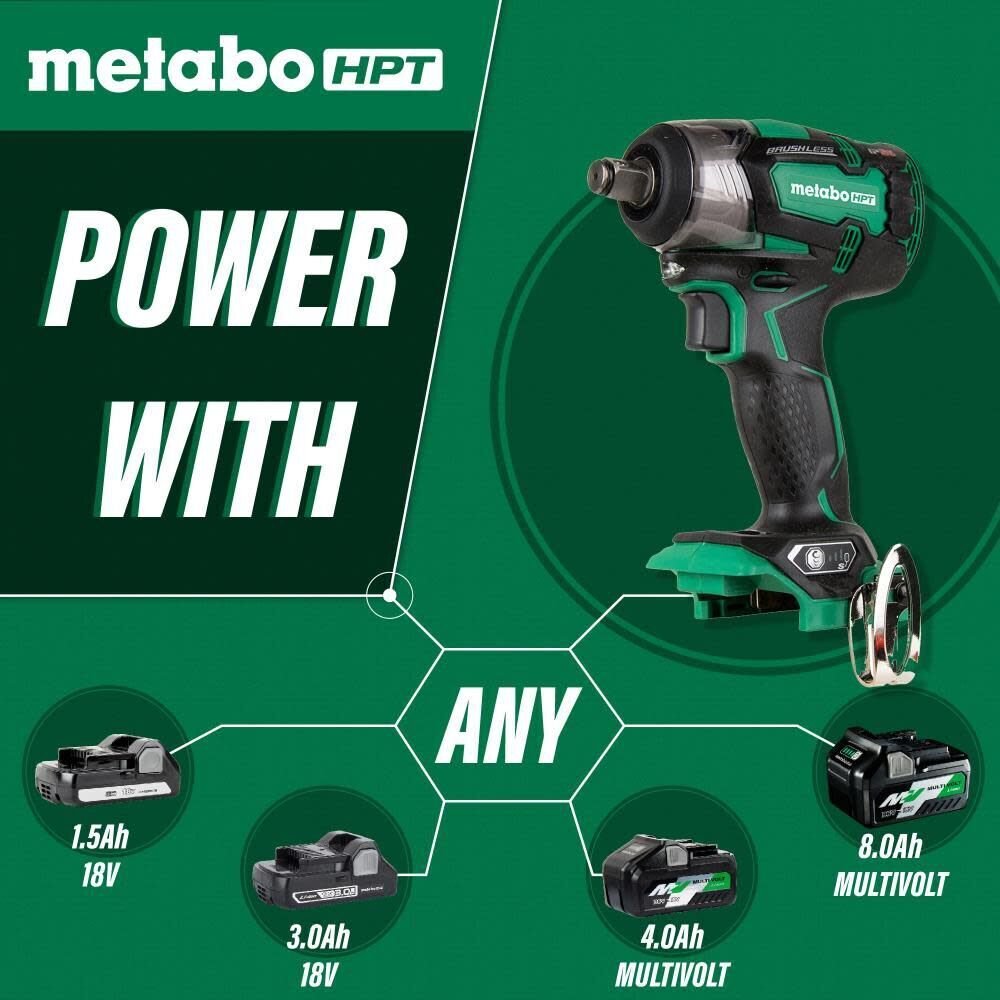 Metabo WR18DBDL2Q4M HPT 18V 1/2-in Brushless Impact Wrench (Bare Tool)