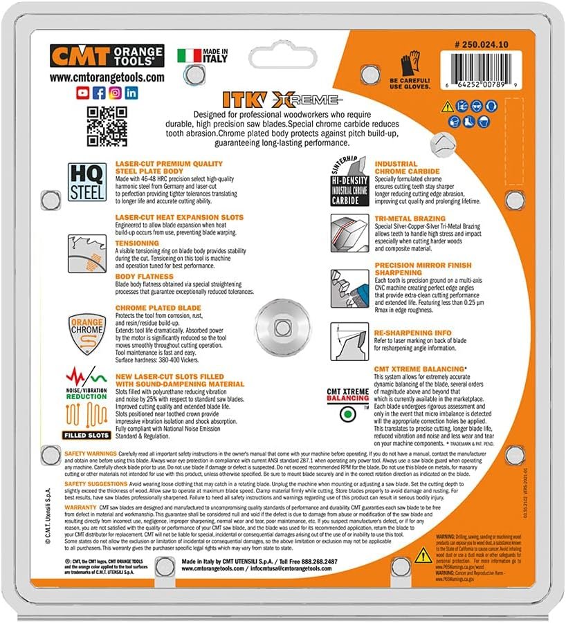 CMT 250.024.10 10" ITK Ripping Blade
