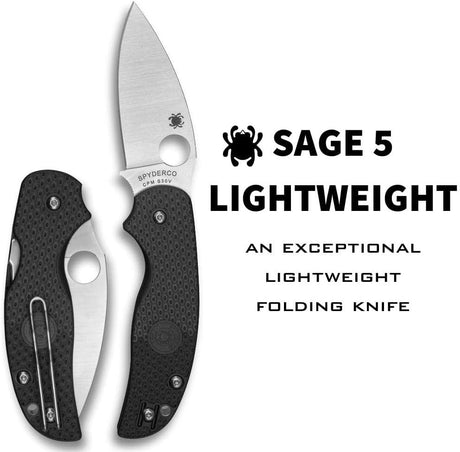 Spyderco C123PBK Sage 5 Lightweight Folding Utility Pocket Knife