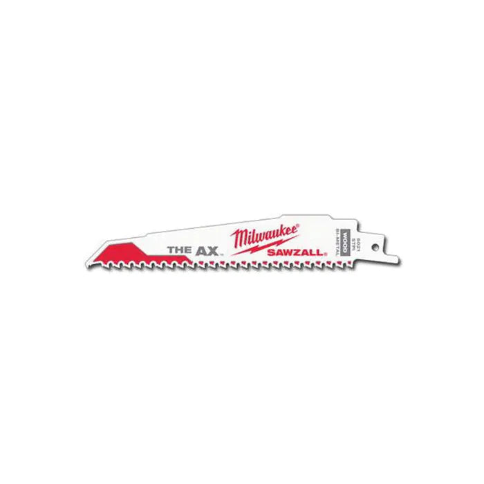 Milwaukee 6 in. 5 TPI The AX Demolition Wood-Cutting SAWZALL Blade (5 PK) – 48-00-5021