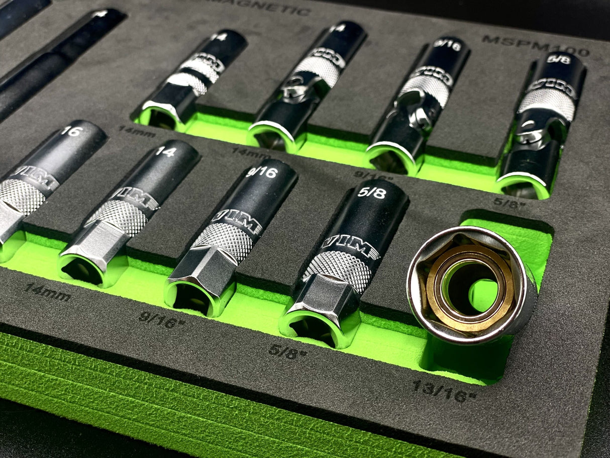 VIM Tools MSPM100 12 Piece Magnetic Spark Plug Socket Set