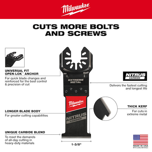 Milwaukee 49-25-1561 Nitrus Carbide Universal Fit Open Lok Multi Tool Blade