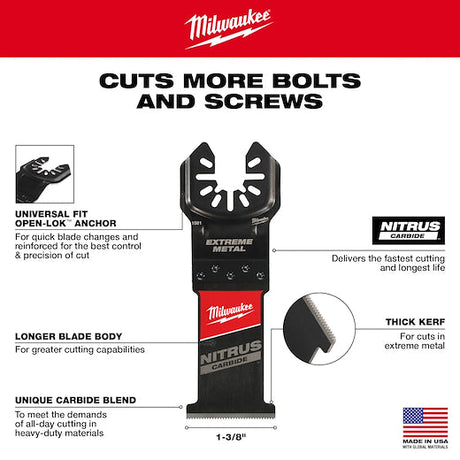 Milwaukee 49-25-1561 Nitrus Carbide Universal Fit Open Lok Multi Tool Blade