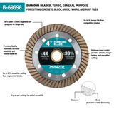 4‑1/2" Diamond Blade, Turbo, General Purpose