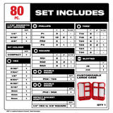 Milwaukee 48-32-4094 Shockwave Impact Duty Driver Bit Set- 80 Piece