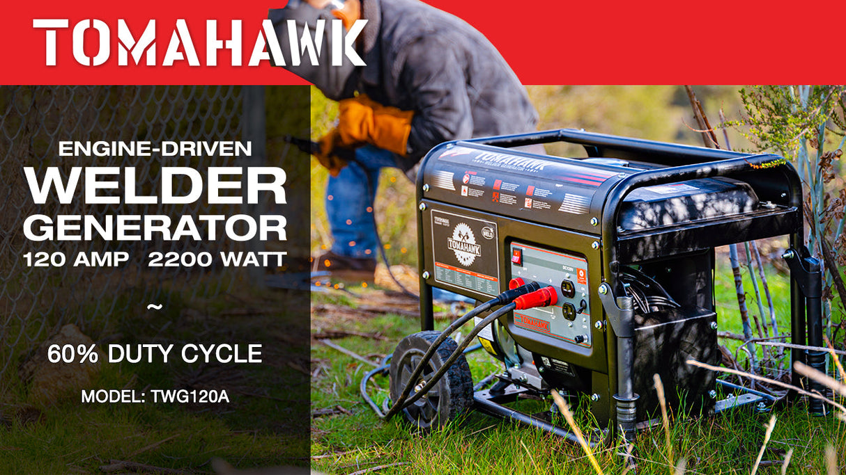 120 Amp Engine Driven Welder Generator 2200 Watt 7 HP Gas Powered