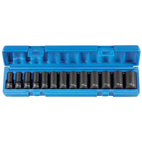 Grey Pneumatic 1213MSD 3/8" Drive Semi-Deep Length Impact Set
