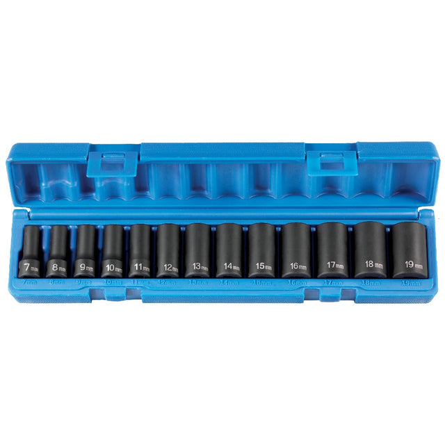 Grey Pneumatic 1213MSD 3/8" Drive Semi-Deep Length Impact Set